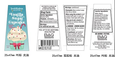 Image Description (Vanilla Sugar Cupcake Scented Hand Sanitizer  62 Vv 29 mL)